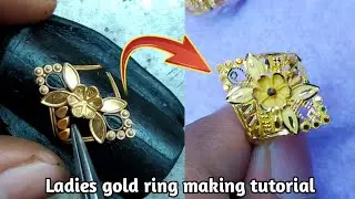 Ladies 22K Gold Ring Making New Design || Learn How To Make Gold Ring || Goldtips