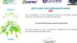Best Global SDG Ambassadors 2020