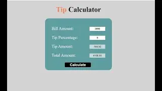 Tip Calculator In JS, Html With Source Code | Source Code & Projects