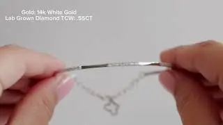 14K White Gold Bangle with .55ct Lab-Grown Diamonds (E Color, VS1 Clarity)