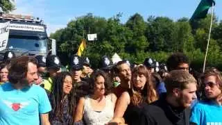 Balcombe Fracking Camp - 3rd truck & arrest - 8th August 2013