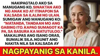 Matanda, tandaan mo ang gabing ito. Kapag sumagot ka pa, matutulog ka sa basura,sigaw ng manugangko