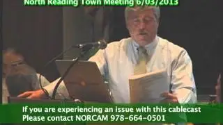 North Reading MA June Town Meeting 2013