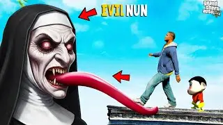 Franklin & Shinchan vs EVIL NUN HEAD In GTA 5 | Paradox FTW