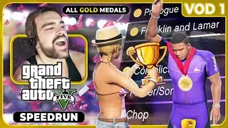 GTA V All Gold Medals Speedrun - Part 1 [Full Livestream]