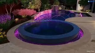 New Modern Free Form Pool Featuring Slide, Grotto, Champagne Spa, Beach Entry