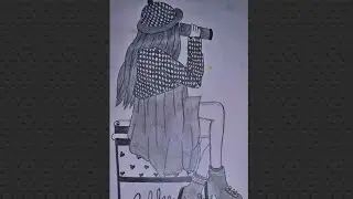 How to draw a girl sit with coffee ☕ Cup sketch.....draw a cup and girl drawing step by step...
