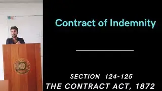 contract of indemnity,sec 124 & 125 of the contract Act 1872 in bangla