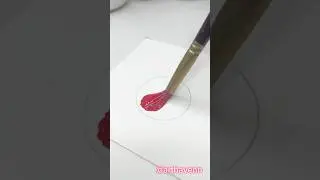 Creating a perfectly satisfying red bubble with acrylic paint! 🎨✨#art #satisfying