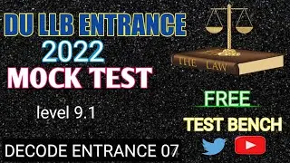 DU LLB entrance mock test।। university of Delhi LLB entrance mock #TestBenchdullb