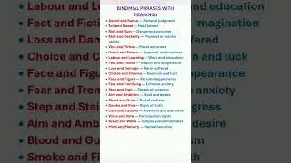 Binomial Phrases with Meanings. Advanced Vocabulary. Learn English