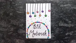 Easy White paper Eid Mubarak Card🌙/Beautiful Eid card without glue and scissors⭐Eid decoration🥰