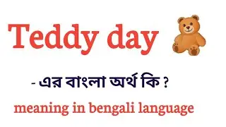 Teddy day meaning in bengali || Teddy day এর বাংলা অর্থ কি || Teddy day meaning