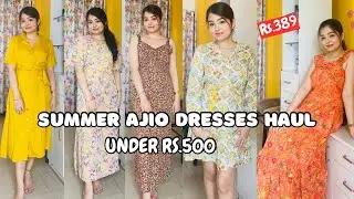 Summer Ajio Dresses Haul Under Rs.500 || Ajio Maxi/Midi Dresses Haul || AJIO HAUL 2023 || TRYON HAUL