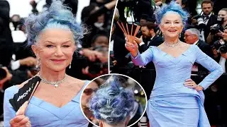 Helen Mirren debuts blue hair to match her dress at Cannes Film Festival 2023