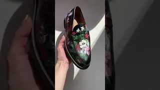 Entirely hand-painted custom penny loafers