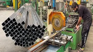Mass Production Process Of Making Square Steel Tube || Manufacturing Process Of Steel Tube