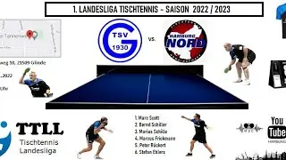 Tischtennis - 1.Landesliga 1 TSV Glinde (Marc Scott) vs. @ttghamburg-nord3214 (Darius Dreischmeyer)