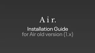 Air WordPress Theme(for v1.x only) Installation