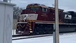 (Extremely Rare) NS 1230 goes onto Clague siding to pick up a few engines. 