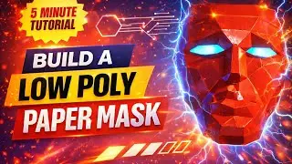 DIY Low Poly Face Mask | Easy 6 Minute Craft with Paper & Paint (Step by Step) #diy #moneyheist 