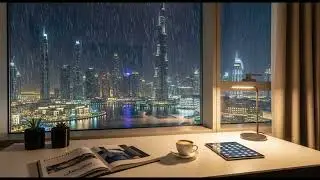 Dubai Luxury Night View 🌃 | Relaxing Ambient Music for Sleep, Study, & Focus