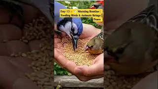 Day-13🌞🕊️ 𝐌𝐨𝐫𝐧𝐢𝐧𝐠 𝐑𝐨𝐮𝐭𝐢𝐧𝐞 | 𝐅𝐞𝐞𝐝𝐢𝐧𝐠 𝐁𝐢𝐫𝐝𝐬 & 𝐀𝐧𝐢𝐦𝐚𝐥𝐬 𝐁𝐫𝐢𝐧𝐠𝐬 𝐏𝐞𝐚𝐜𝐞 🌿🐦🐶 #days13 #blogs #shorts #birds