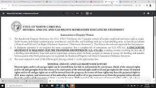 Mineral Oil and Gas Rights Disclosure