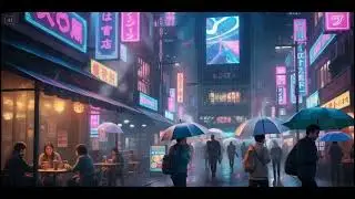 Late Night Tokyo Street Ambience 🌧🌆 | Neon Lights + Lofi Beats for Focus & Relax
