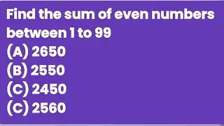 Find the sum of even numbers between 1 to 99