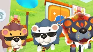 lion normal vs Neon lion vs lava lion (Paradise island) BlockmanGO