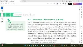 chapter-8 (String in python#emrs #kvspgt )ncert line by line.