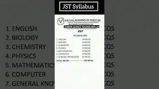 JST Syllabus #syllabus #sts #ibasukkur