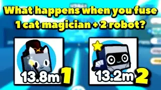 What happens when you fuse 1 cat magician and 2 robot? (Roblox Pet Simulator X - Steampunk)