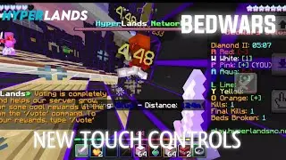 mcpe hyperlands bedwars| (new touch controls) |gameplay