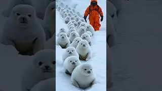 The seal life spend in the sea ice. #seaanimals