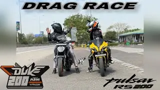 Rs 200 bs4 vs ktm duke 200 bs6 drag race || unexpected result #ktm #dragrace #rs200