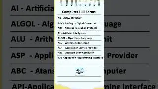 Important full forms #computer #itexam #ibps #ssc #ssccgl #kvs #rssb #patwari #ytshortfeed #govtexam