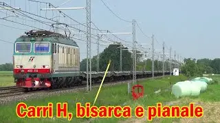 Treni merci in aperta campagna tra Milano e Bologna