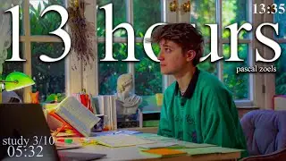 LIVE | 13-HOUR study with me (pt.1) 📚🌧 rain sounds & pomodoro timer 60 & 10