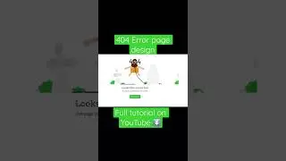 Here's a simple 404 Error page design using html and css 