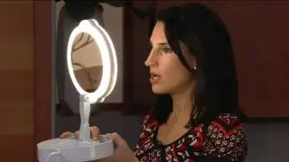 Floxite 9X/1X Lighted Adjustable Vanity Mirror w/ Storage on QVC