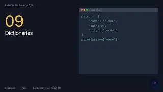 Python in 50 Minutes — Dictionaries (Lesson 9)