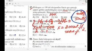 Test toplusu. HİDROGEN. MƏSƏLƏLƏRİN ASAN YOLLARI . Yalnız məsələ 108-ə qədər