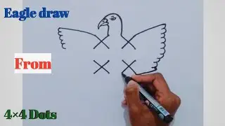 How To Draw A Eagle From 4&times;4 Dots | Bald Eagle With 4&times;4 Dots | Eagle Drawing Easy Step By Step