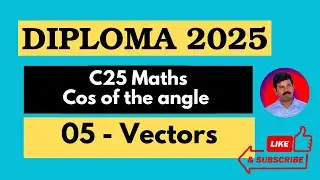 05 | Cosine of the angle of  Vectors  | Easy for Karnataka Diploma Students | Ravi R Nandi