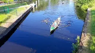 Schleuseneinfahrt Finowkanal Ruderboote