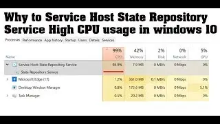 Why to  Service Host State Repository Service High CPU usage