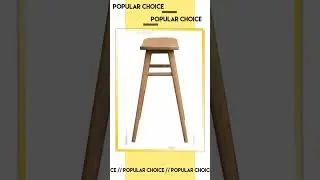Aria Oval Solid Mindi Kitchen Counter Stool (Natural)