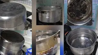 2 Days Restoring a Burnt Stainless Steel Pan (Washing Soda, Vinegar, Steel Wool)#Cleaning